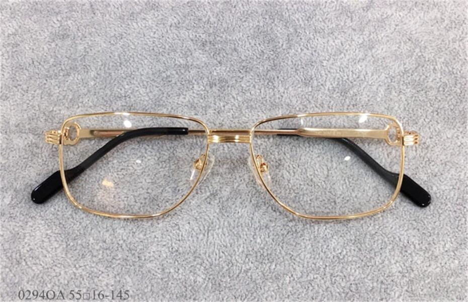 

Best-selling eyewear 18k square frame gold-plated ultra-light optical men business style versatile glasses top quality 0294O