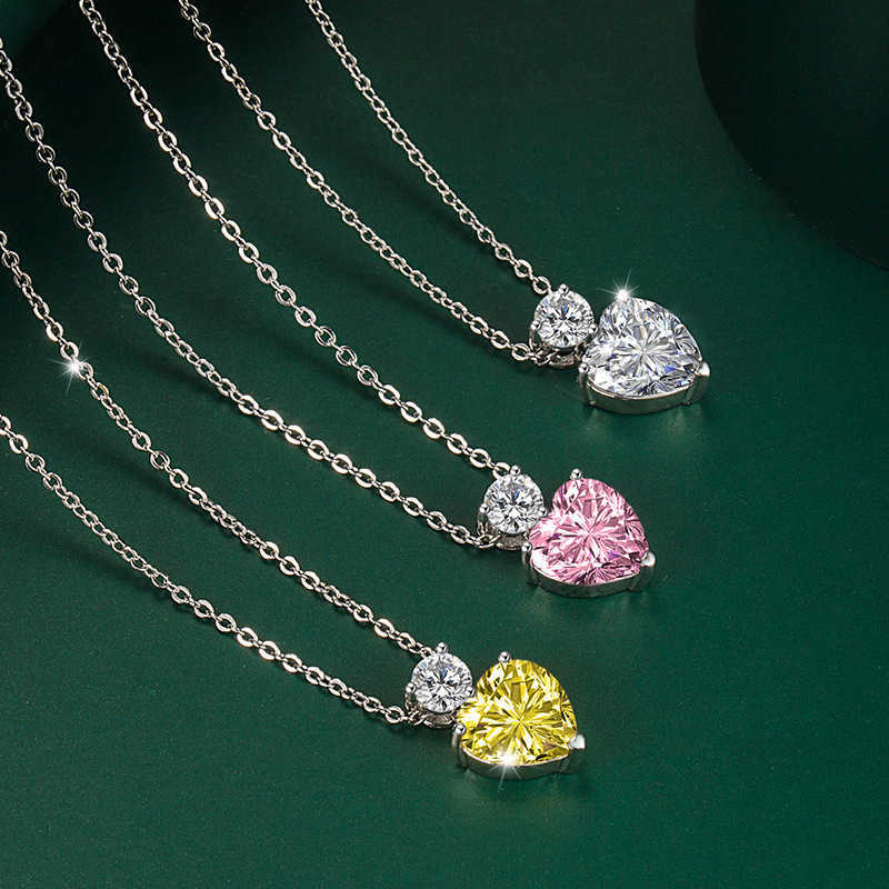 

Pendant Heart-shaped Yellow Diamond Pink Diamond Necklace Pendant Accessories