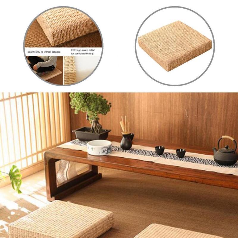 

Cushion/Decorative Pillow Load-bearing EPE Sponge Hand-Woven Natural Cattail Mat Cushion Pouf For Home, 4040cm