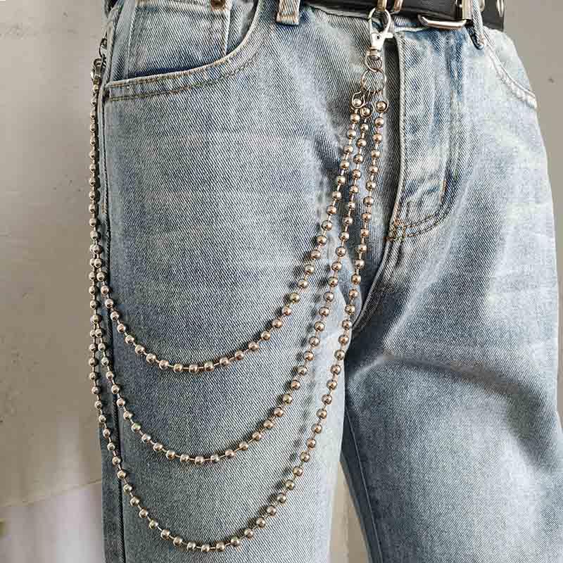 

Keychains Ball Metal Trousers Chain For JeansMen Wallet Belt Fashion Jewelry Men Women Trinket
