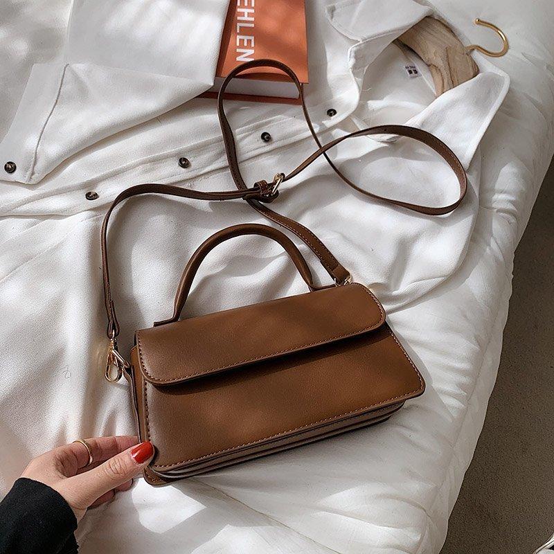 

Shoulder Bags Vintage Simple Women Messenger Flap Bag Female Sac Square Crosbody For Girls Handbag Ladies High Quality Solid, Black