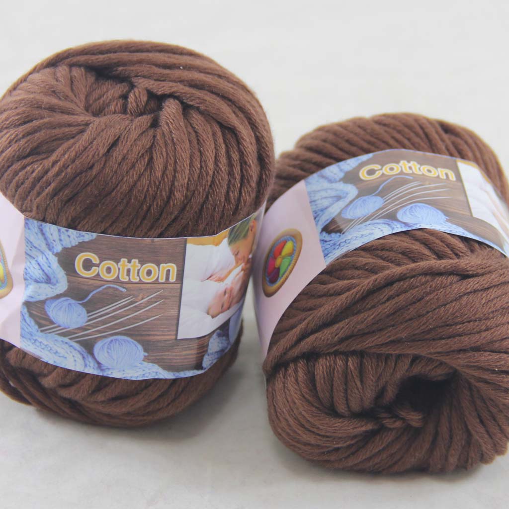 

Sale LOT 2 BallsX50g Special Thick Worsted 100% Cotton Yarn hand Knitting 42214 Chocolate, Multi-colored
