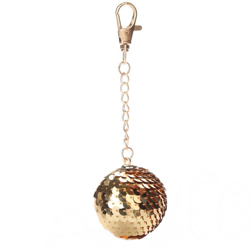 

Keychains DoreenBeads PVC Paillette Sequin Keychain & Keyring Ball Gold Golden Pink Black Charms 18cm(7 1/8") X 4cm(1 5/8"), 2 PCs