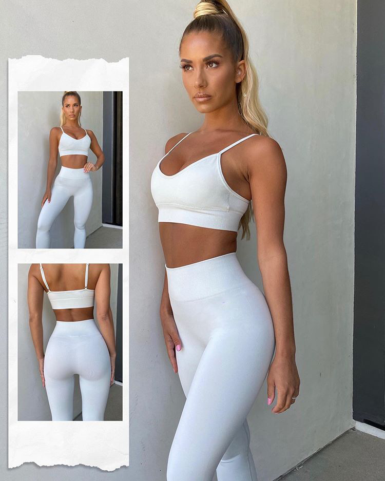 

Outdoor Indoor Exercise Fitness Suit2021 shark knitted two piece suit women yoga clothing sweatpants bra fitness, Bra + pant grey black