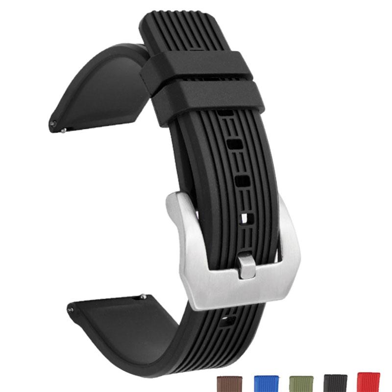 

Watch Bands BEAFIRY Band 20mm 22mm 24mm Silicone Rubber Strap Waterproof Watchband Sport Watches Belt For Huawei Samsung Black Blue