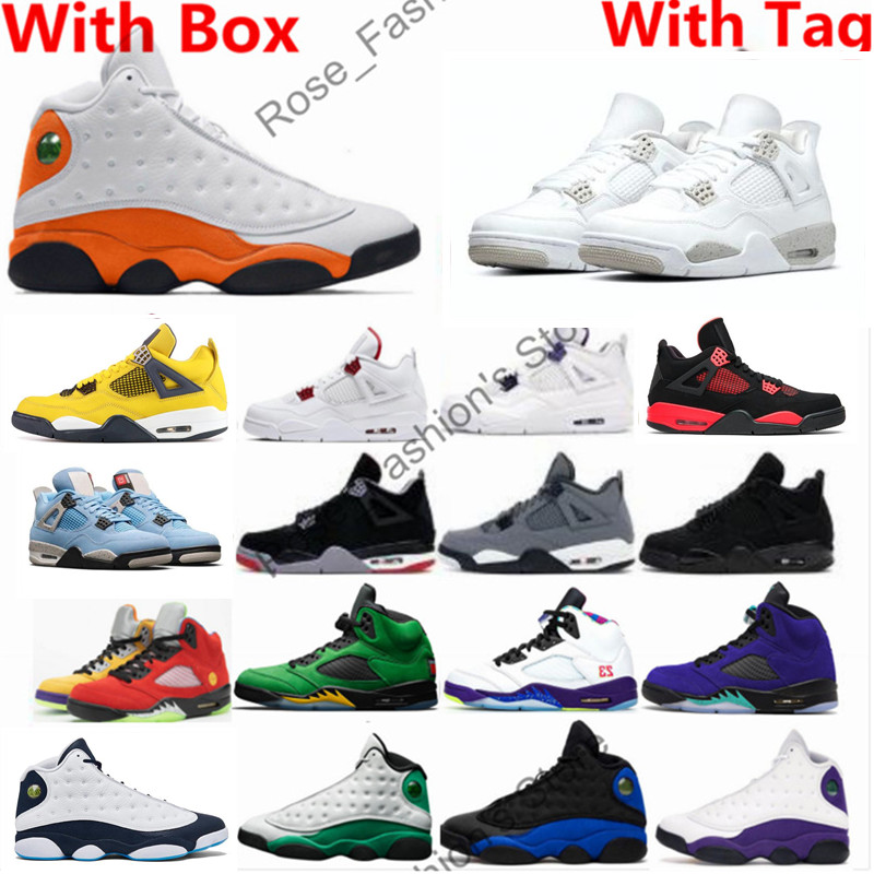 

4s 4 LIGHTNING Fire Red Thunder SHIMMER mens basketball shoes 13 Obsidian Powder Blue White Starfish Flint Moonlight Stealth 2.0 What the 5 sports sneakers with boxes, 23
