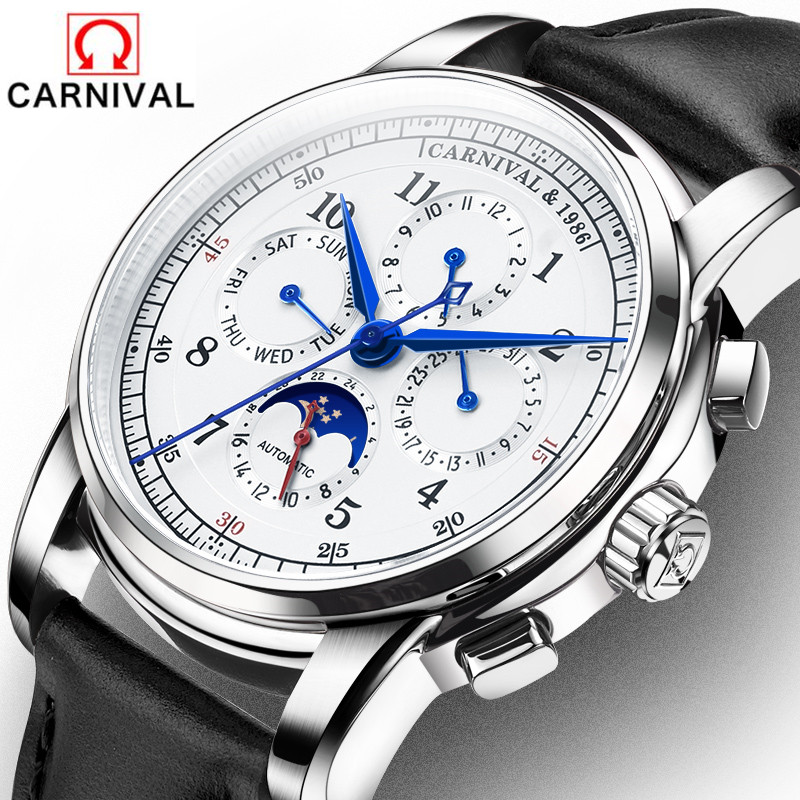 Carnival Brand Military Watch Fashion Luxury Waterproof Moon Phase Automatic Mechanical Watches For Men Clock Relogio Masculino-image-714981139
