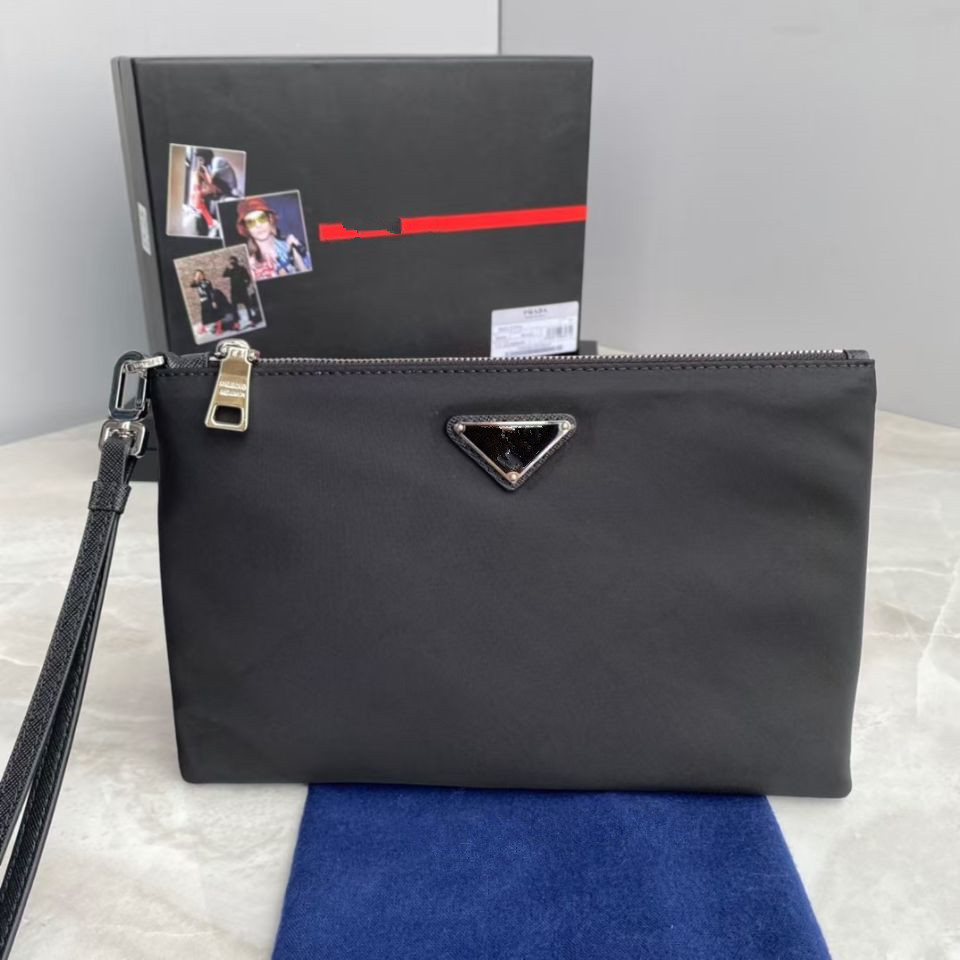 

design element unisex clutch bag nylon bags fashion women handbag men, Black