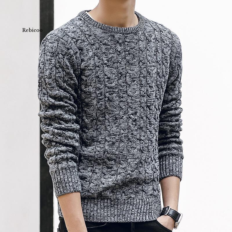 

Men's Sweaters 2021 Winter Fashion Sweater Round Neck Pullover Long-Sleeved Casual, Gray