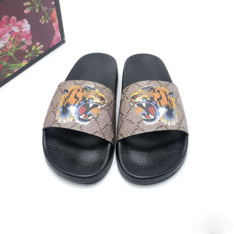 

Men Women Sandals Slippers Slide Fashion Printed Wide Flat Shoes Slipper Summer Sandal Home Flip Flop With Box