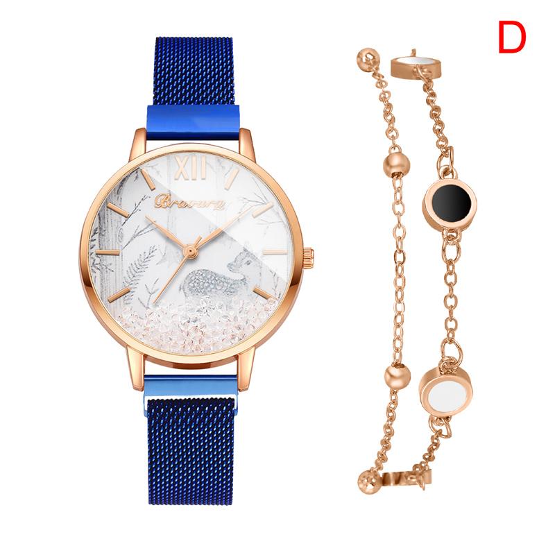 

Wristwatches Fashion Women Casual Watch Cartoon Printed Round Dial Alloy Strap For Girls Party J55