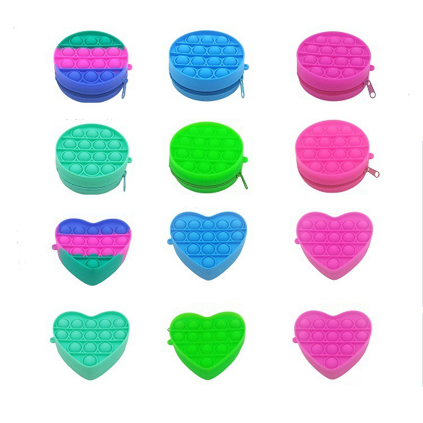 

Coin Purse Push Bubble Fidget Toy Party Favor 8.2*8.2*3.5cm Creative Change Purses Bag Rainbow Silicone Stress Reliever Sensory Toys LLA945