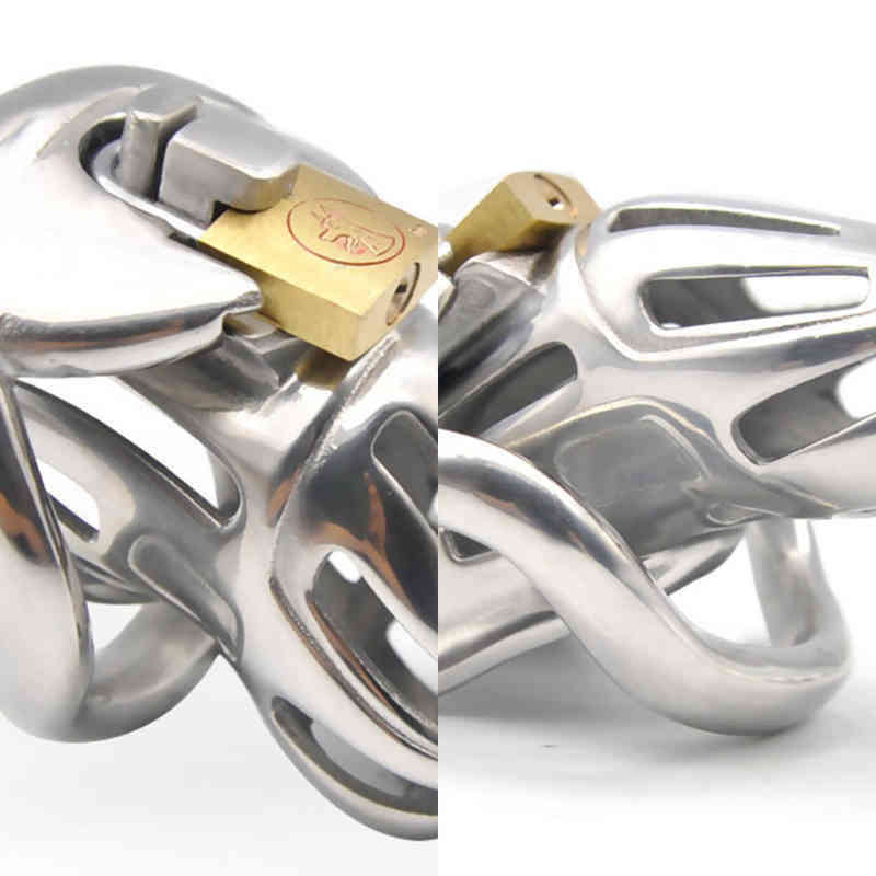 

NXY Cockrings New Design 316 Stainless Steel Cock Cage male Chastity Device penis Rings Lock bondage Bdsm Slave Adult Sex Toy for Man 1214