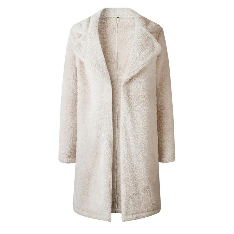 

Women' Fur & Faux Women Ladies Lapel Teddy Bear Coat Fleece Jacket Overcoat Long Parka