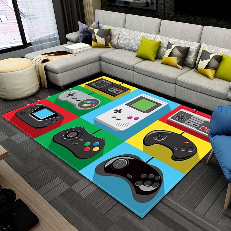 

Carpets Child Room Play Rugs Cartoon Gamer Controller Pattern For Living Bedroom Area Rug Anime 3D Printing Kids Game Mats