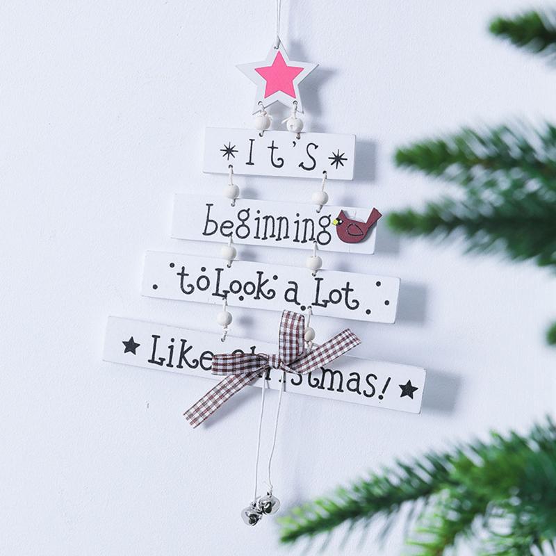 

Christmas Decorations Wooden Door Hanging Sign Xmas Tree Housewarming Home Indoor Window Wall Fireplace Decoration Romantic Favors Gifts