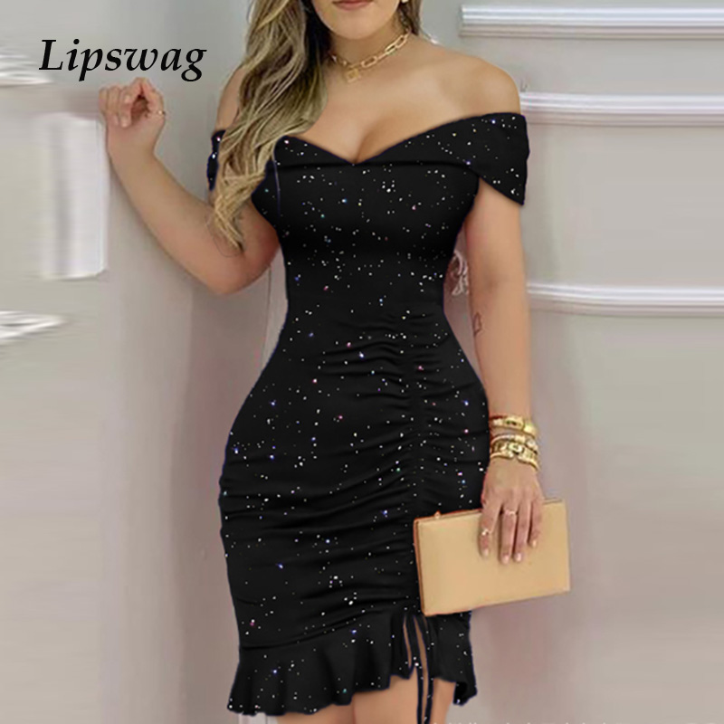 

women off shoulder backless party dress casual office ladies slim mini dresses elegant draped velvet bodycon dress clubwearhigh quality, Black;gray