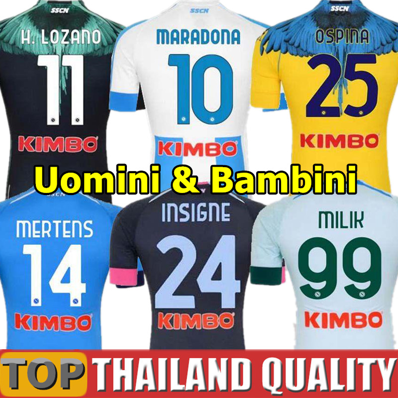 

20 21 Napoli soccer jerseys 2021 Naples football shirt set KOULIBALY INSIGNE Maradona maillot de foot MERTENS Men Kids Kit uniform, 2020 home - kids