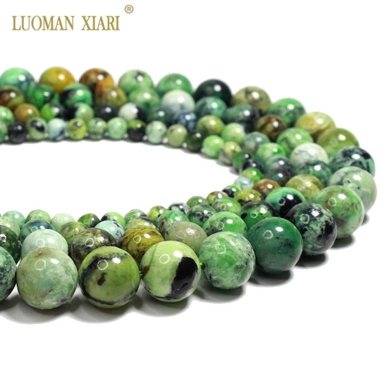 

Whole AAA 100% Natural American Variscite Loose Round Stone Beads For jewelry Making DIY Bracelet Necklace 6/8/10/12mm
