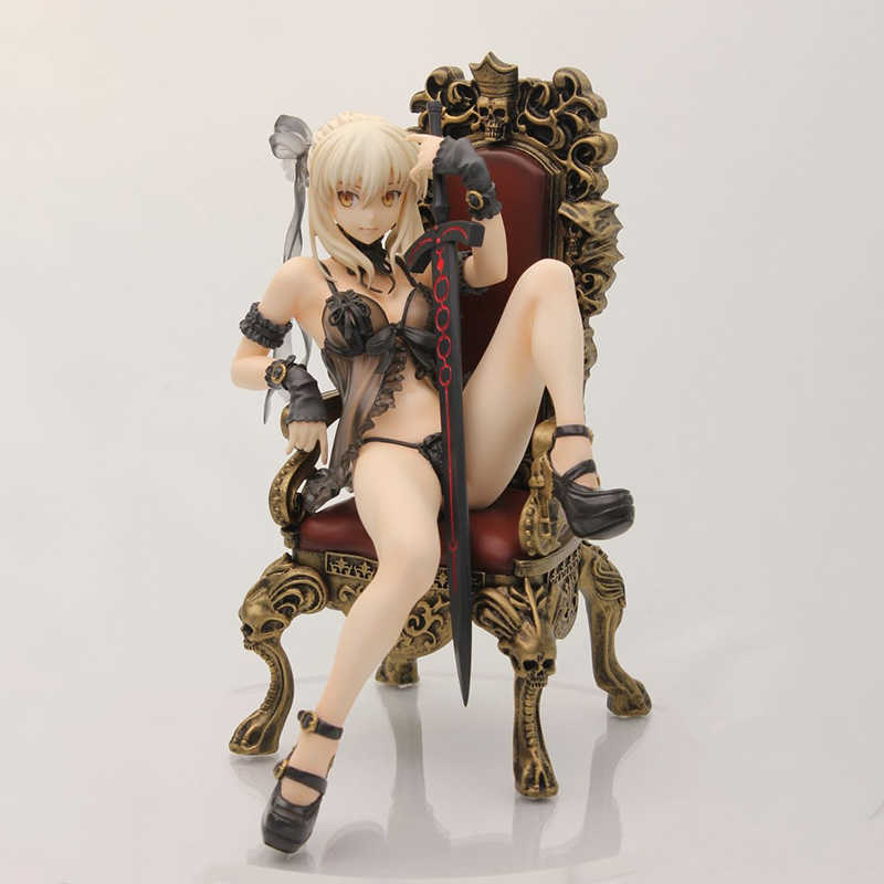 

Japanese Anime Fate/Stay Night Saber Alter Lingerie PVC Action Figure Stand Anime Sexy Figure Model Toys Collection Doll Gift Q0722, No retail box
