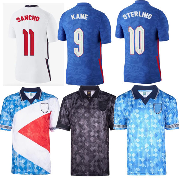 

ENGLAND soccer jersey 2021 2022 men special kit camiseta KANE STERLING RASHFORD SANCHO World In Motion 21 22 1990 retro football shirt, Black