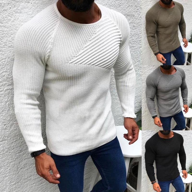 

Men's Sweaters Autumn Winter Sweater Men Long Sleeve O-Neck Solid Color Knitted Breathable All Match Cashmere Casual Pullover, White;black