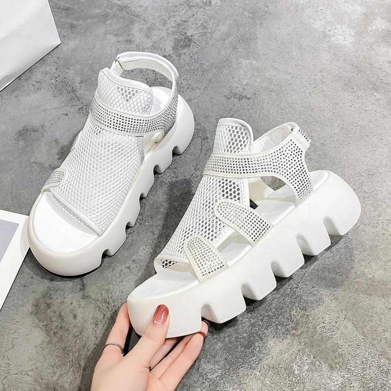 

Sandals Women's 2021 Women Trend Platform Summer Shoes Buckle Slides Casual Sports Sandalia Mujer, Black