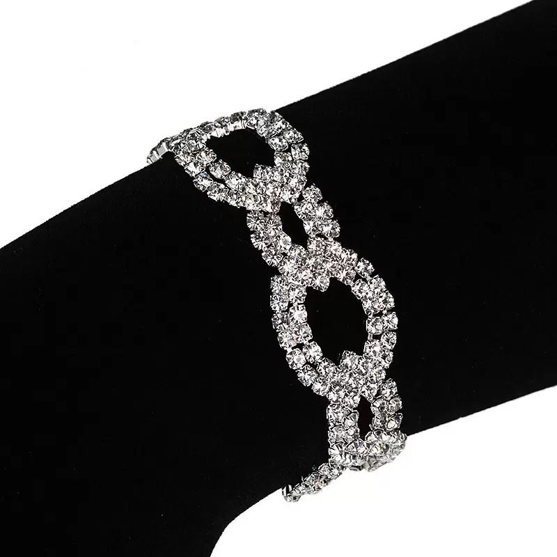 

Silver Color Crystal Circles Clasp Bracelets Pulseiras Womens Charm Bracelet Jewelry Fashion Wedding Bangle Accessories