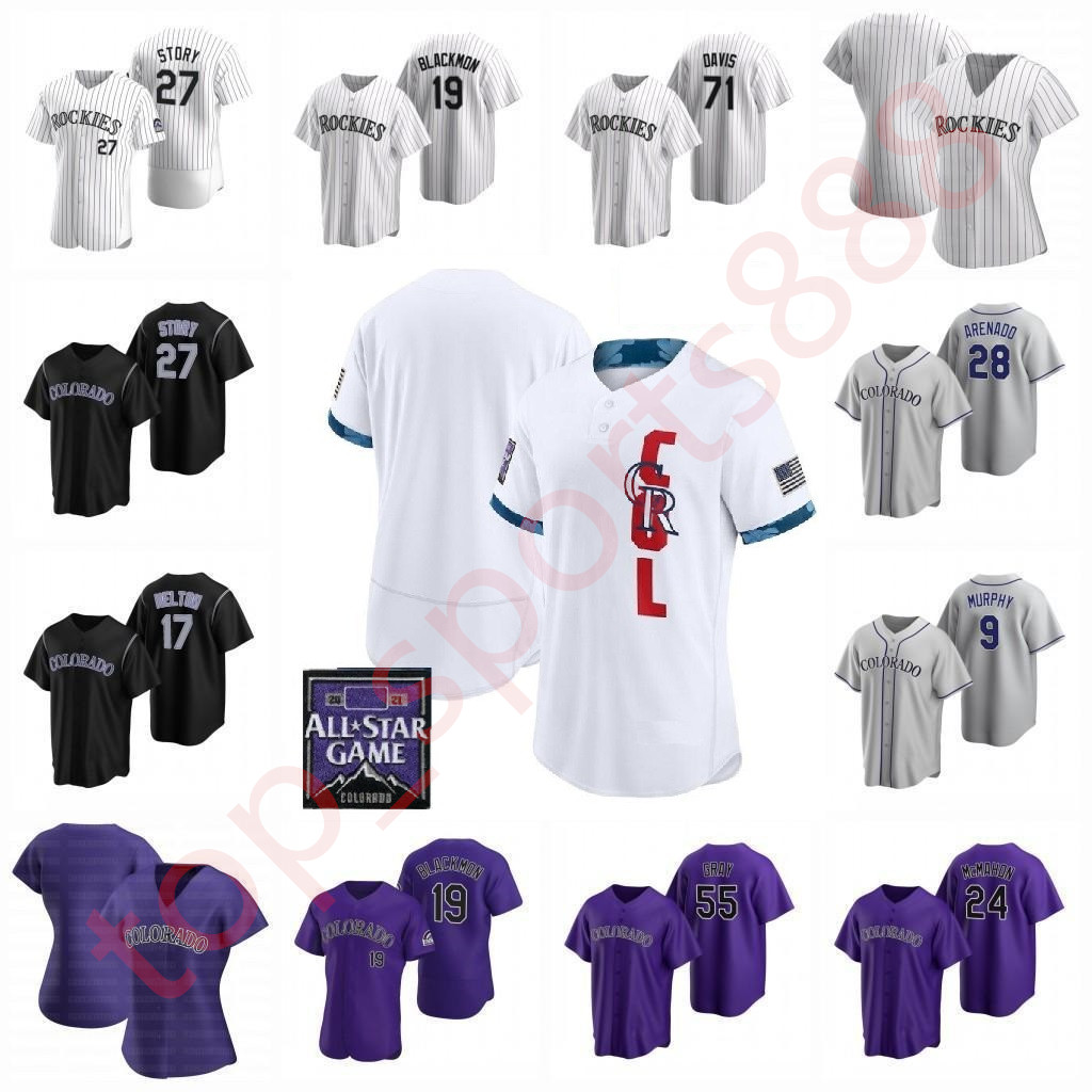 

2021 All-Star Game Baseball Jerseys Colorado Men Women kids youth Nolan Arenado Rockies Trevor Story Charlie Blackmon David Dahl Daniel Murphy Ian Desmond, As pic