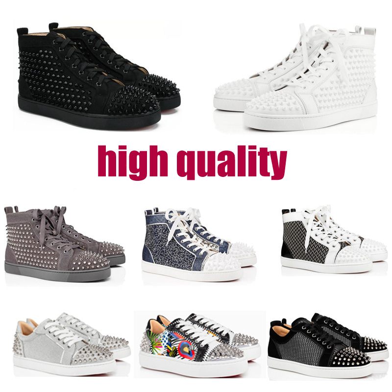 

Luxury Shoes Studded Spikes Fashion Red Suede Leather Mens Sneaker Womens Flat Bottoms Party Lovers Size 36-48 With Box outdoor, 34box