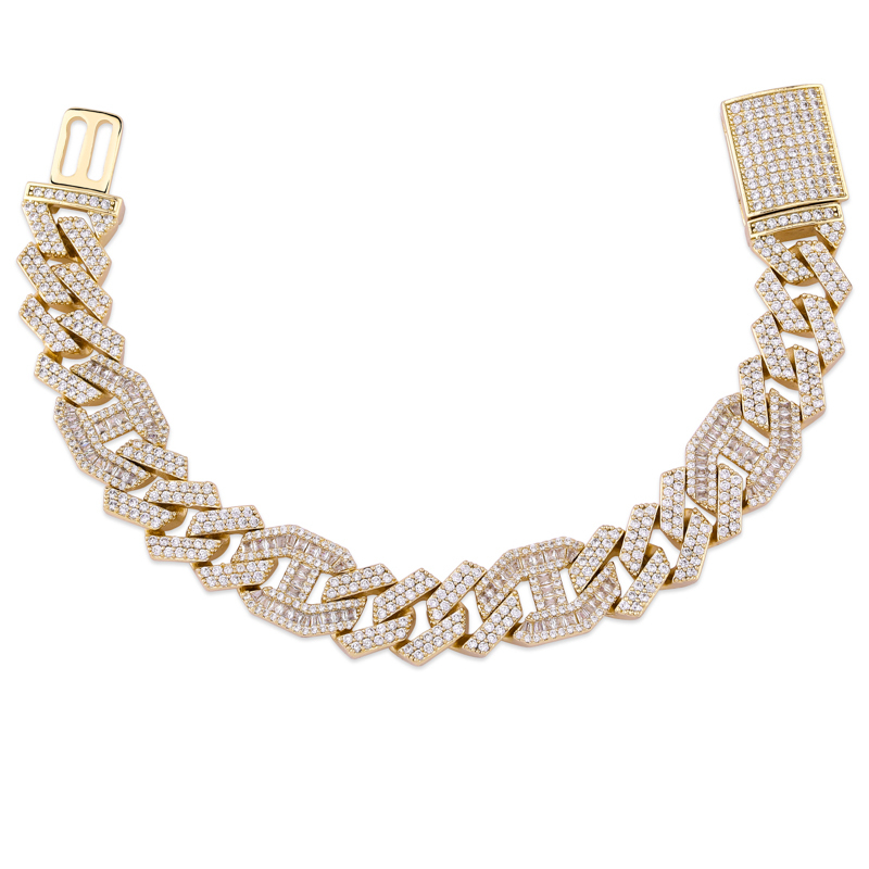 

JINAO New High Quality Luxury 14MM Bracelet Copper Gold Color Iced Out CZ Paved Hip Hop Fashion Jewelry Gift For Charming Men X0509