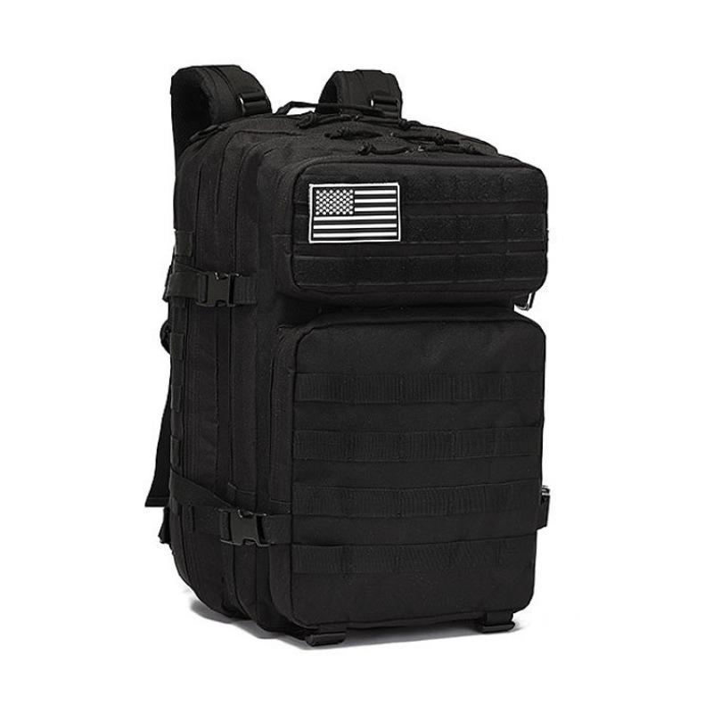 

Backpack Outdoor Mountaineering Leisure Sports Large Capacity Tactical Bag Camouflage 3P, Black