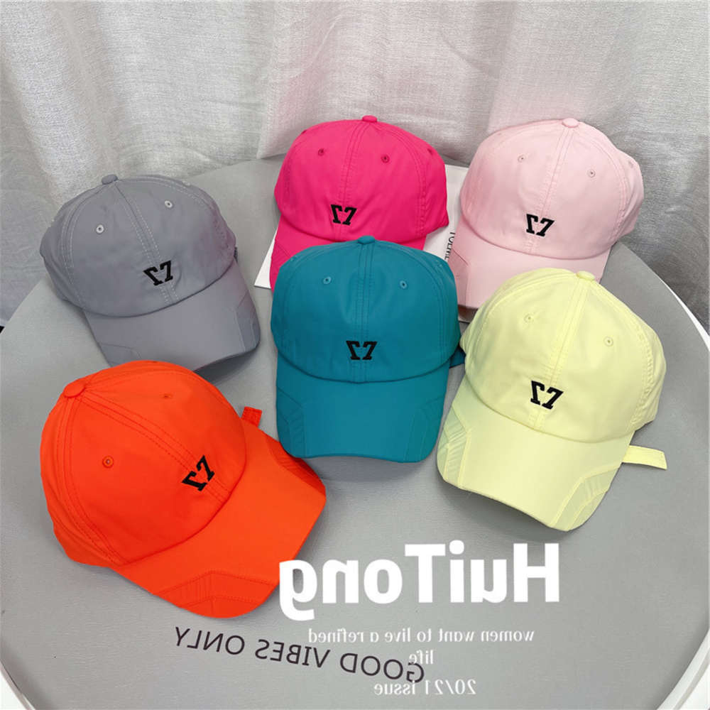 

Hat Women's spring and summer thin baseball cap men's Korean letter 77 embroidery shade candy fashion, Blue;gray