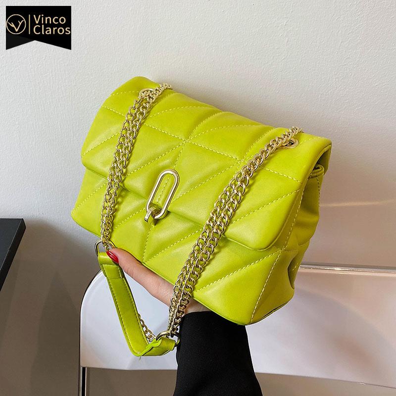 

Evening Bags Fresh Green Small Summer Flap Chain Shoulder Bag Leather Crossbody For Women 2021 Luxury Purses And Handbags Designer Sac, White