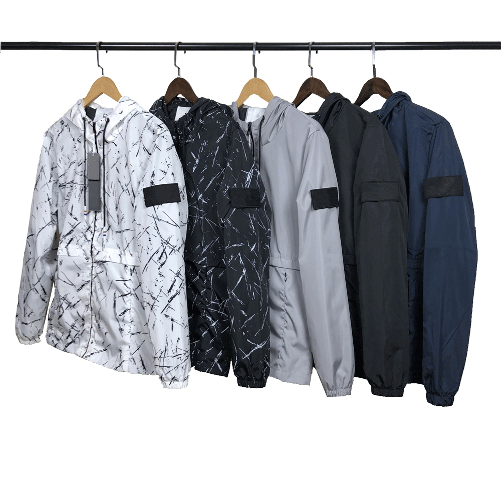 

Mens Jackets Hooded Coat Outdoors Spring Autumn Outerwear Windrunner Zipper Jackets Sports Windbreaker Casual Coats Men Tops Clothing, Black