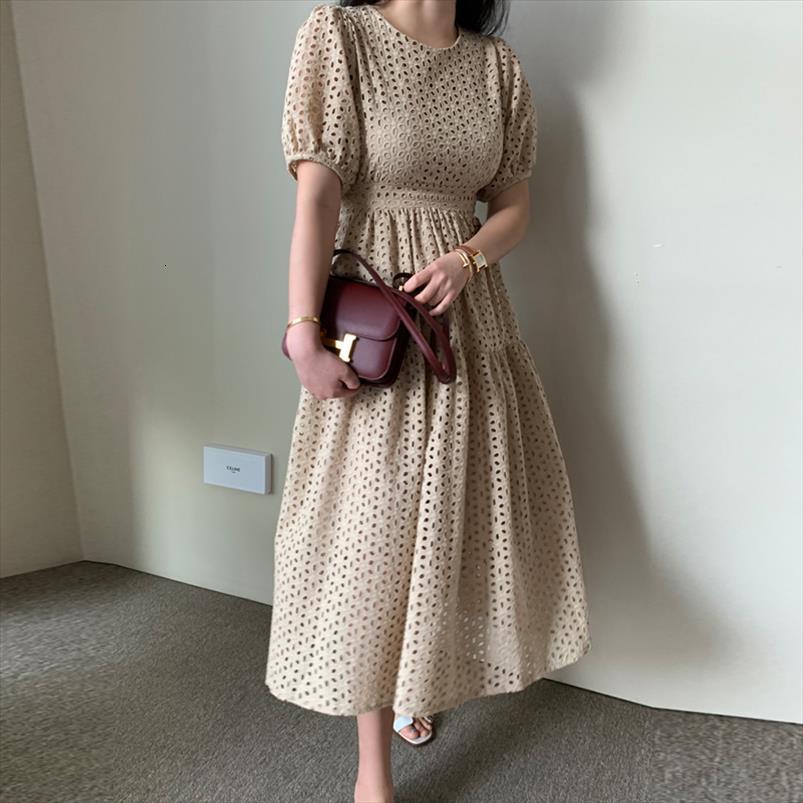 

office chic summer women dresses o neck embroidery hollow out high waist long vestidos female fashion v clothes, Black;gray
