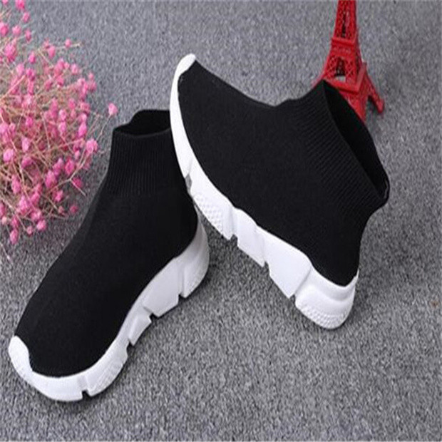 

Fashion boots for Kids Speed Trainer sock Runner shoes Toddler Boys Girls Youth socks designer sneakers Kid Children Shoe 26-35, Black