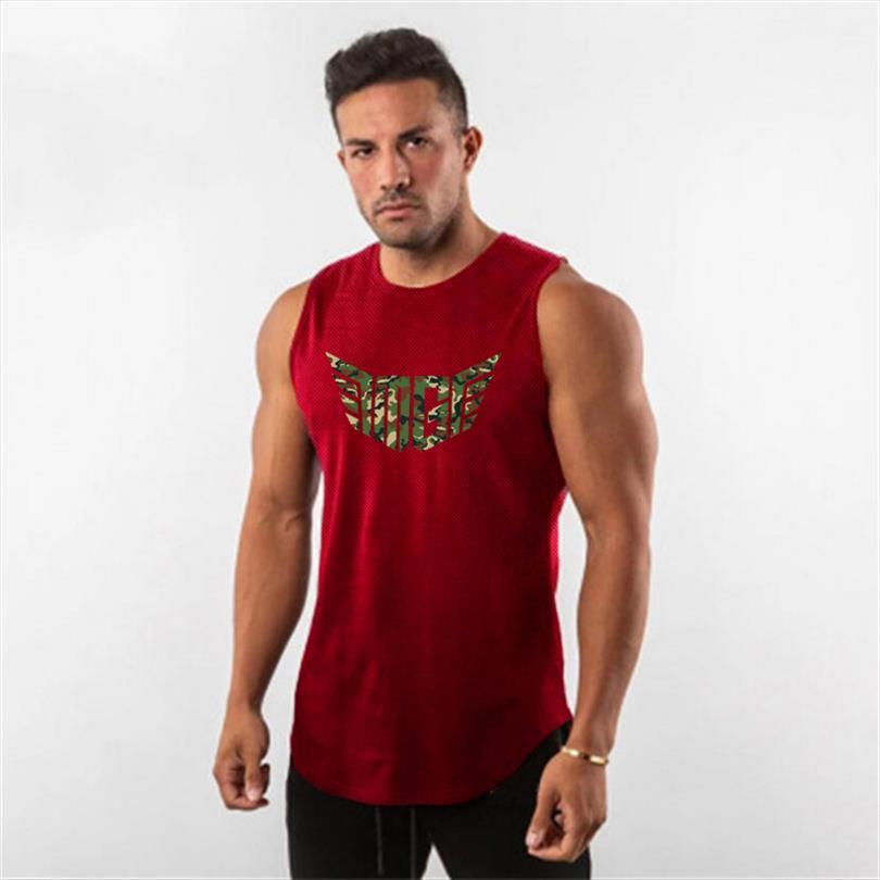 

workout mesh clothing summer casual mens fitness fashion tank men sports bodybuilding singlets sleeveless quick dry vest, White;black