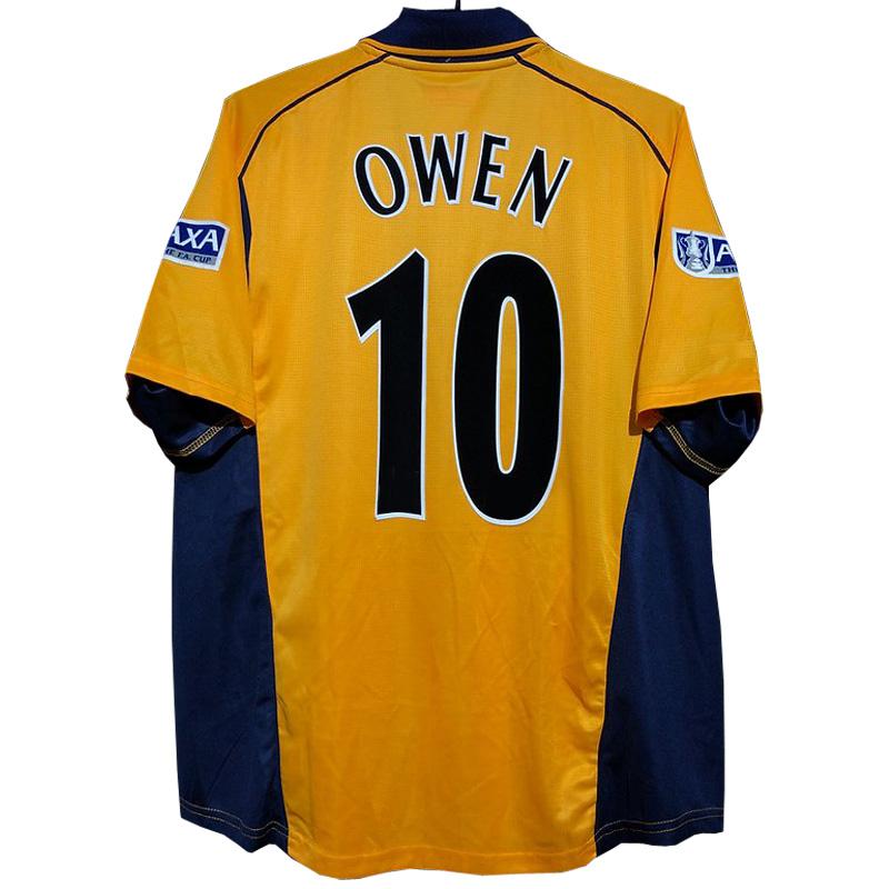 

Men' T-Shirts The Reds You'll Never Walk Alone 2001 Retro Classic FA Cup Final OWEN GERRARD ADD Patch High Quality T-shirt Fowler, No name no number