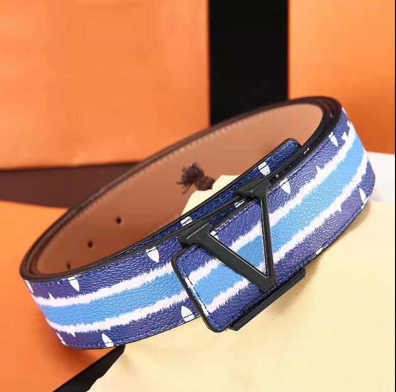 

2022 Designers Belt Fashion Mens Letter Printing Belts Three Buckle Colors Waistband Leggings 2 Style withnot box, As pics