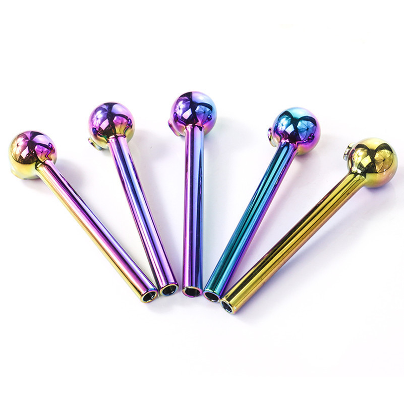 

Nano Plating Pyrex Glass Oil Burner Pipe Colorful Quality Pipes Great Tube Nail Tips