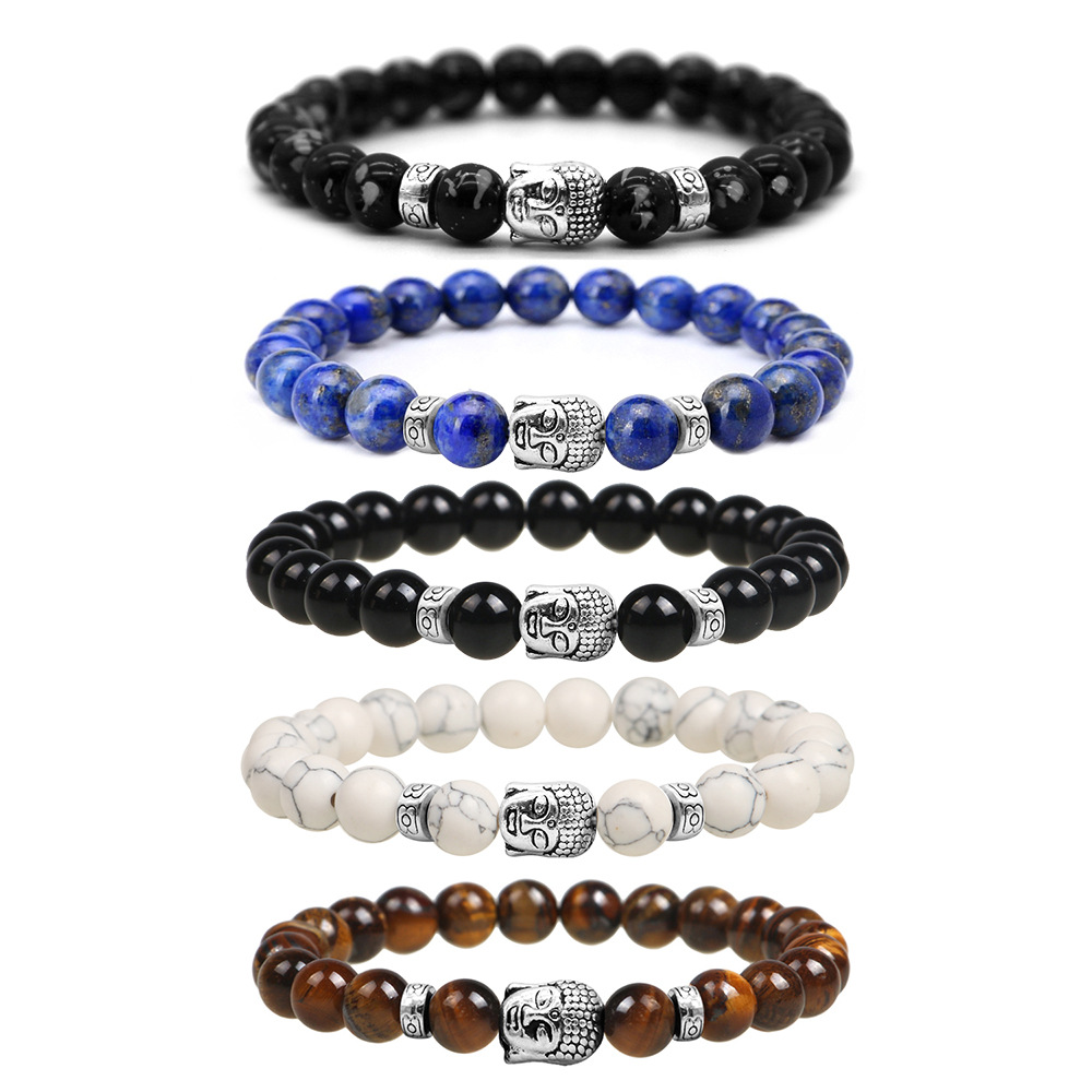 

buddha beaded strands bracelet Classic Natural Stone couple Bracelets for Men Women Fashion Jewelry