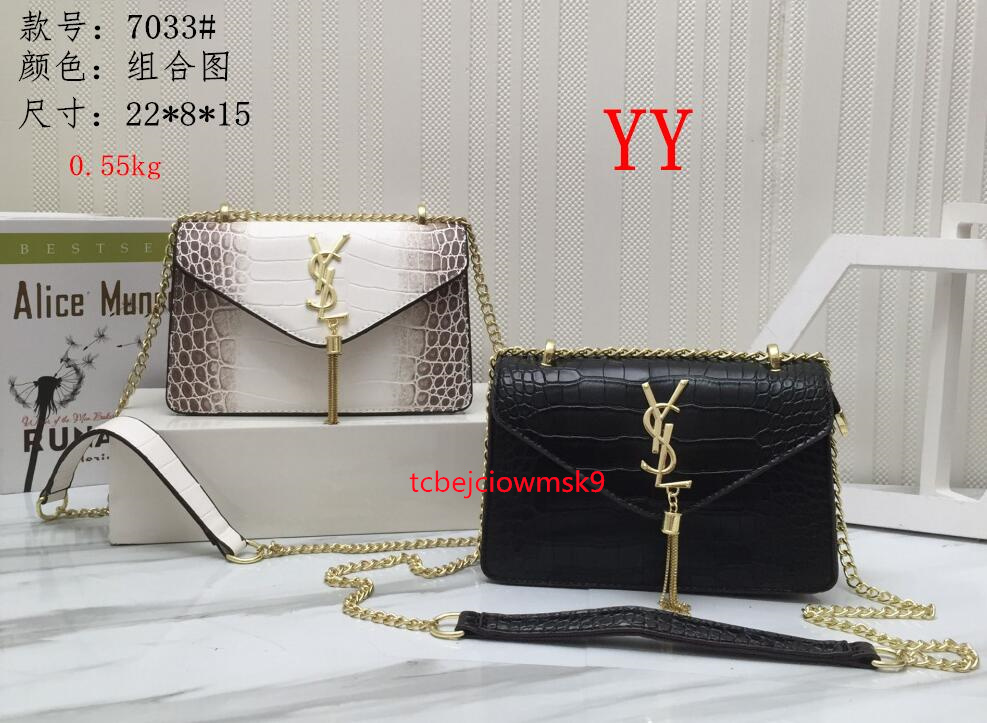 

37 yslsell women high quality leather handbag chain bag Envelope Shoulder Bags Messenger Dinner bag tote Shopping bag, Black;brown