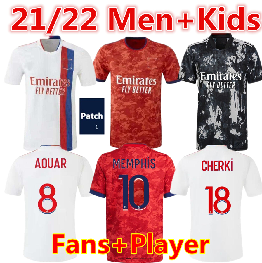 

21 22 Maillot Lyon 4TH 2021 2022 Olympique Lyonnais Soccer Jersey OL digital fourth football shirts SHAQIRI  PAQUETA TRAORE men kids kits e, Black;yellow