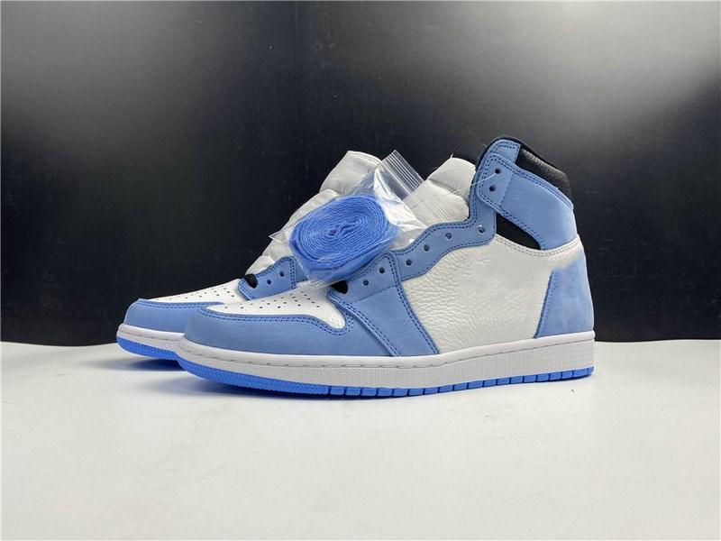 

2021 Release 1 High OG UNC Basketball Designer Shoes White University Blue Black Fashion Sport Sneakers Trainer