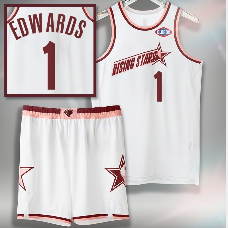 

Minnesota''Timberwolves''Men Anthony Edwards 2022 Rising Stars Jersey White Team Isiah Uniform, Black