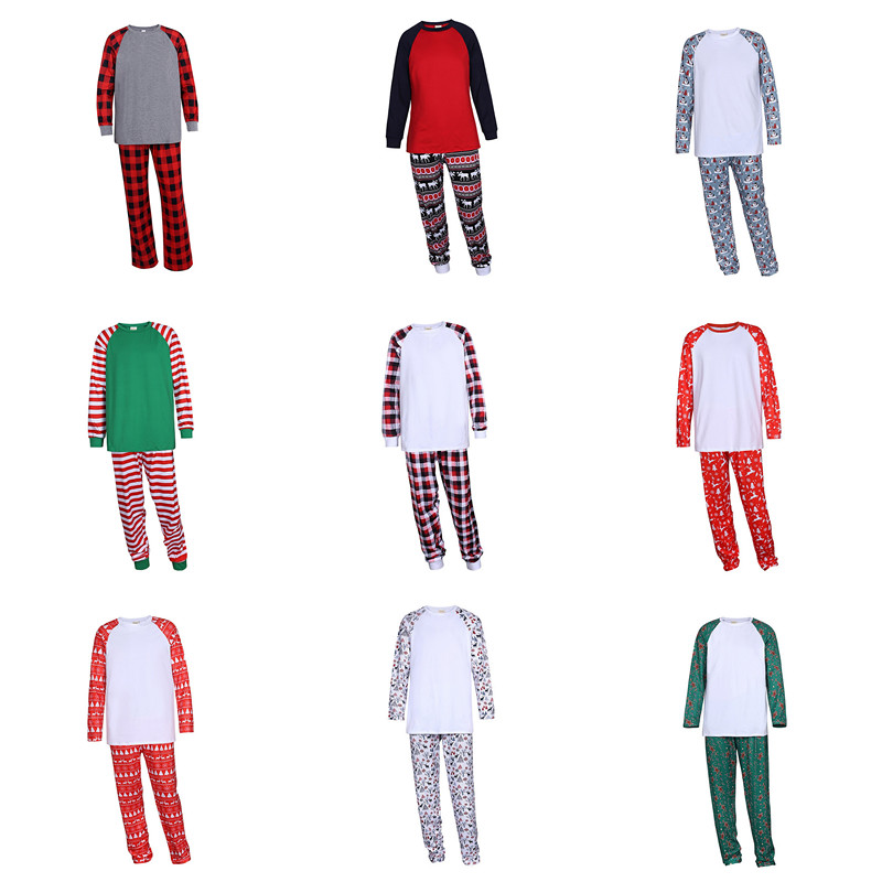 

Family Christmas Pajamas Set For Woman Big Girl Homewear Pajama Home DIY Elk Stripe Print Xmas Sleepwear Outfits Long Sleeve, #1