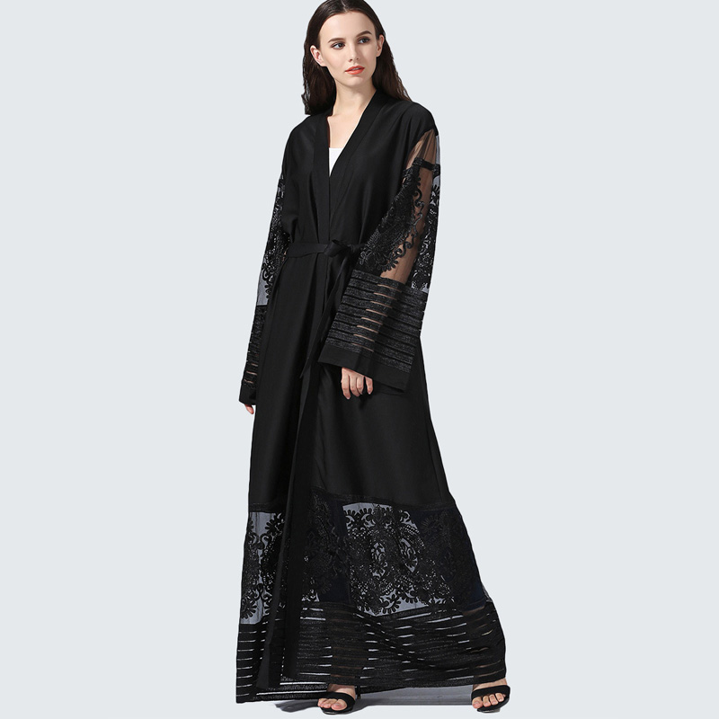 

Plus Size Autumn Blusas Mujer De Moda 2022 Abaya Women Long Chiffon Lace Cardigan Kimonos Mujer Roupa Korean Fashion Clothing