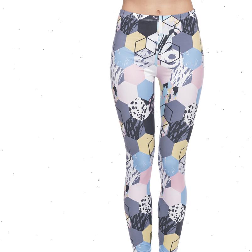 

sale leggins mujer colorful women legging honeycomb printing fitness feminina pants workout leggings drop, Black