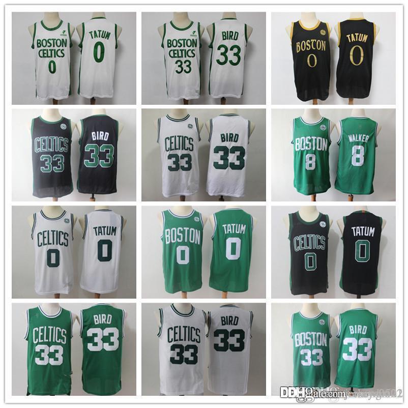 

Mens Boston Celtics Throwback Jersey Larry 33 Bird Kemba 8 Walker Jayson 0 Tatum Basketball Shorts Basketball Jersey Black Green, Black;red